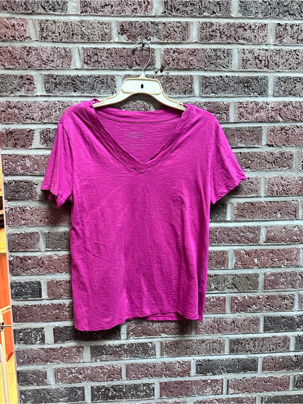 Candace Cameron Bur. Women's V-Neck Short Sleeve - Bright Fuchsia